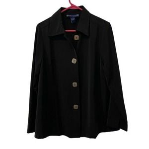 Susan Graver-Style Women's Jacket Sz S Large Buttons Black